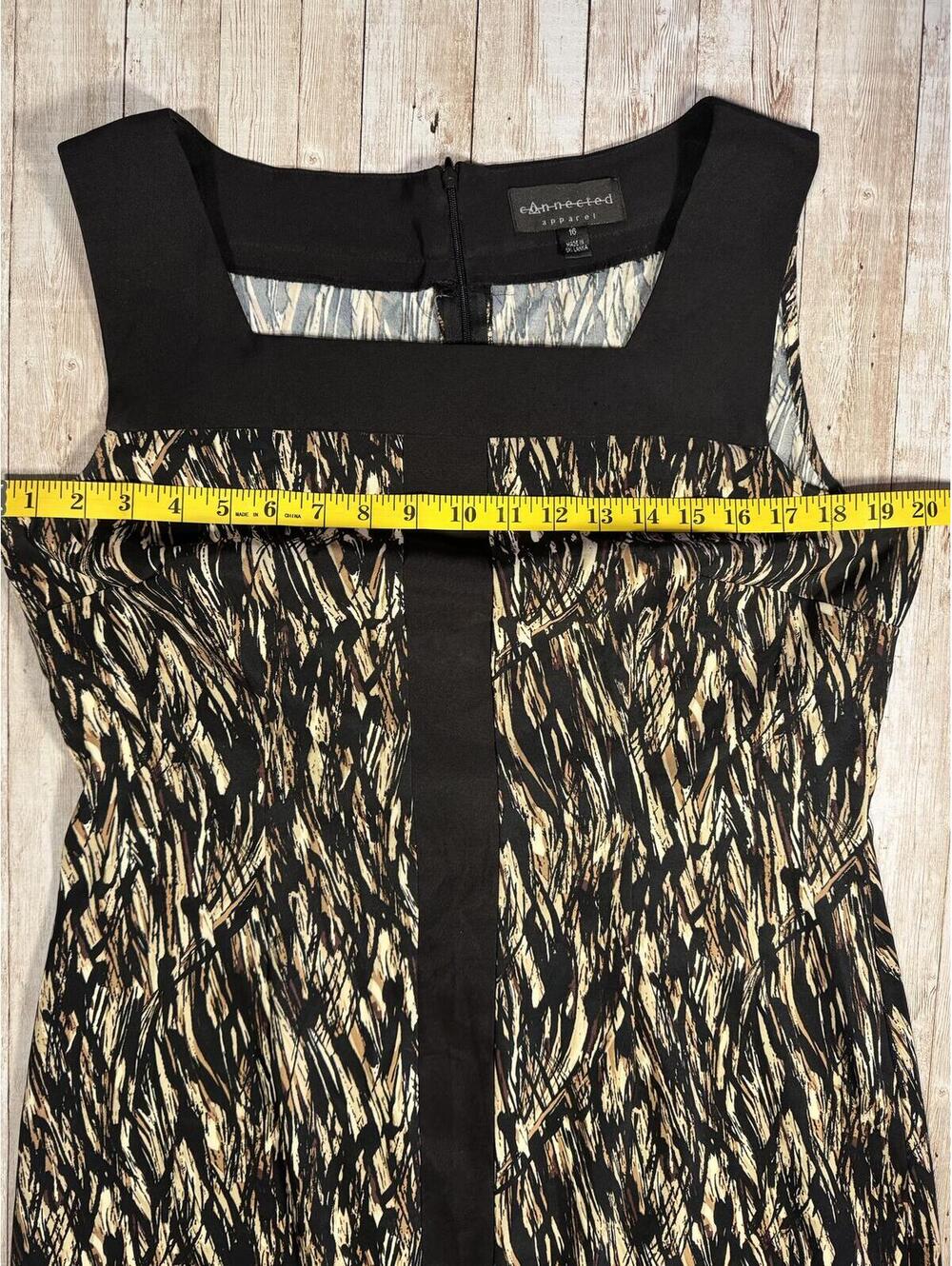connected apparel Black and Cream Patterned Sheath Dress - Picture 5 of 9
